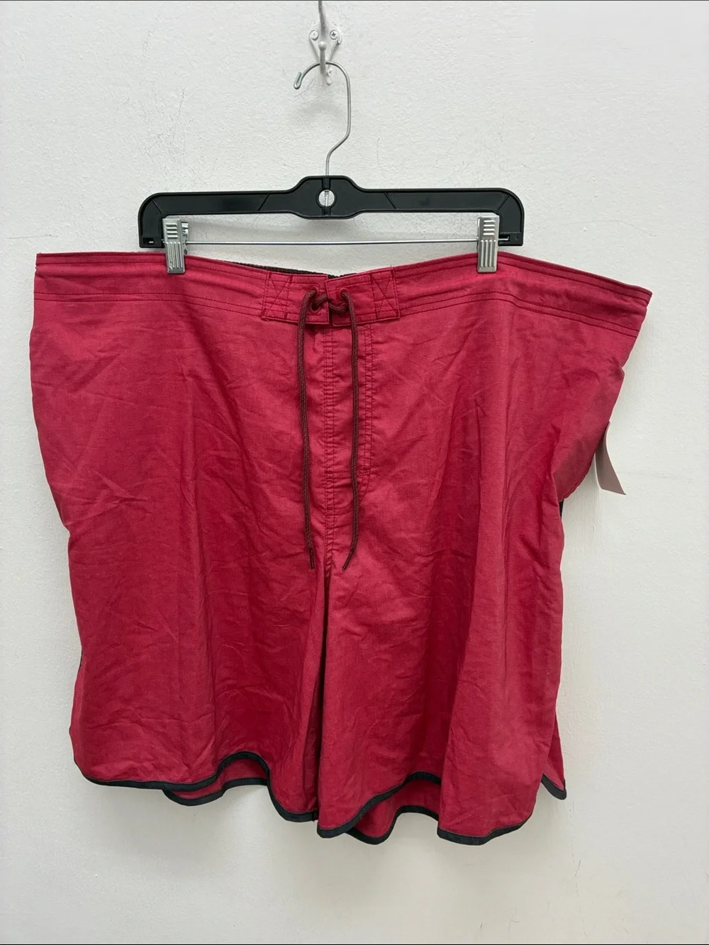 Men's Red Swim Trunks with Drawcord